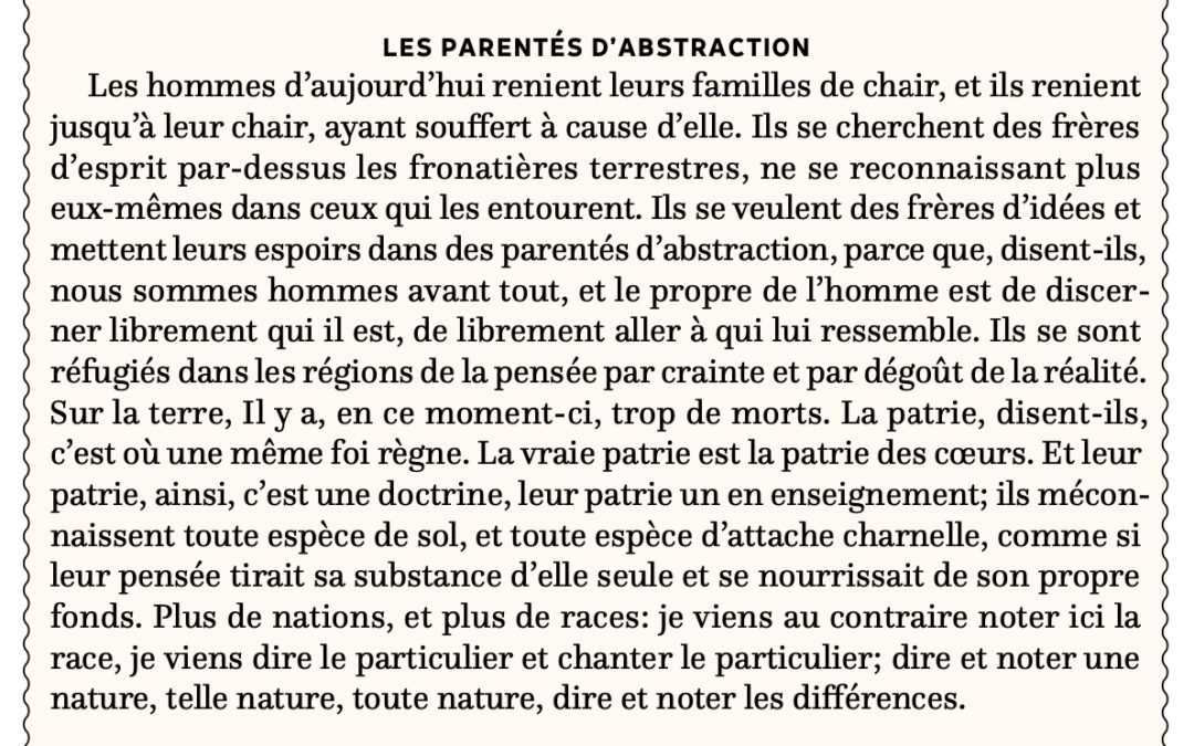 Les parentés d&rsquo;abstraction