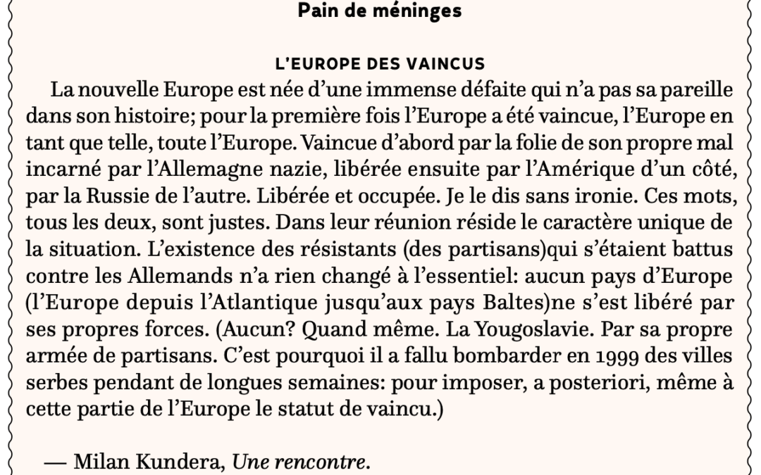 L’Europe des vaincus