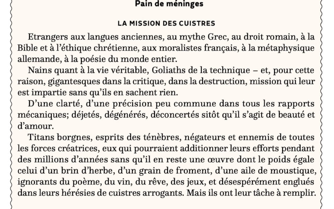 La mission des cuistres