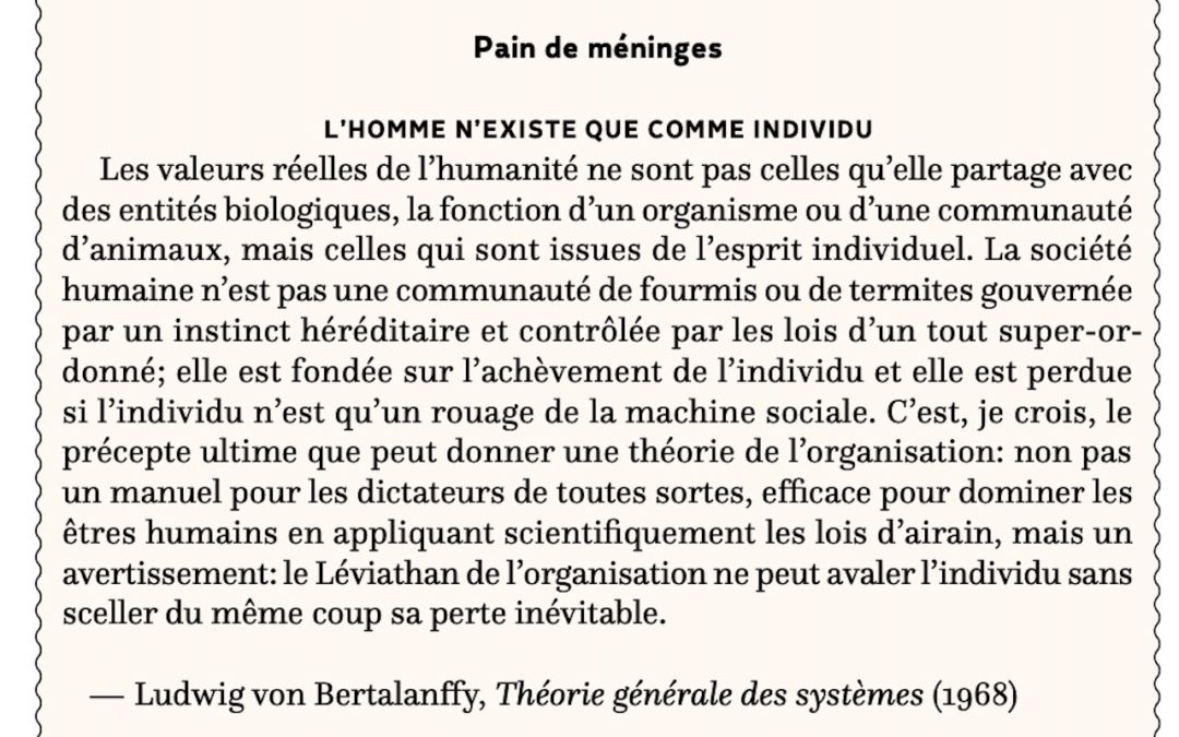 L’homme n’existe que comme individu