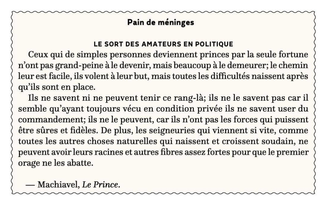 Le sort des amateurs en politique