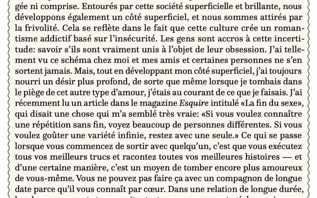 L’amour frivole et l’amour profond