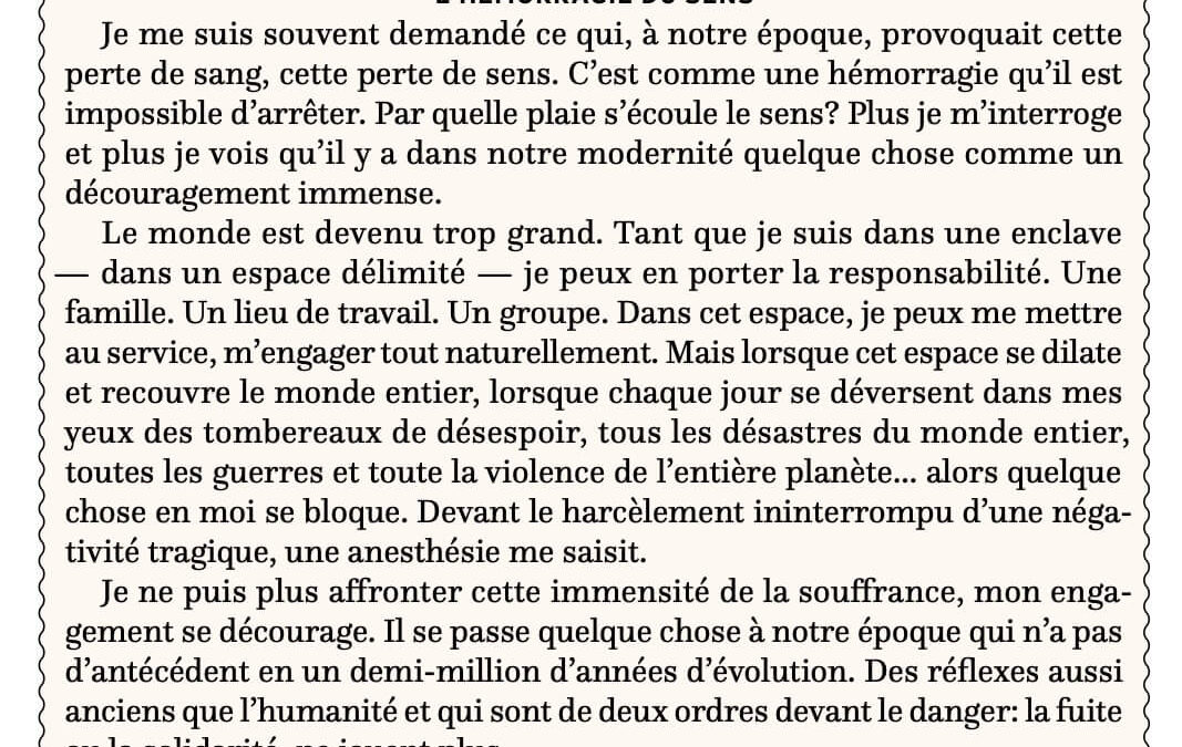 L’hémorragie du sens