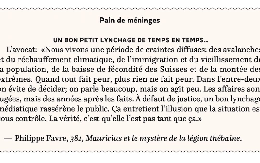 Un bon petit lynchage de temps en temps…