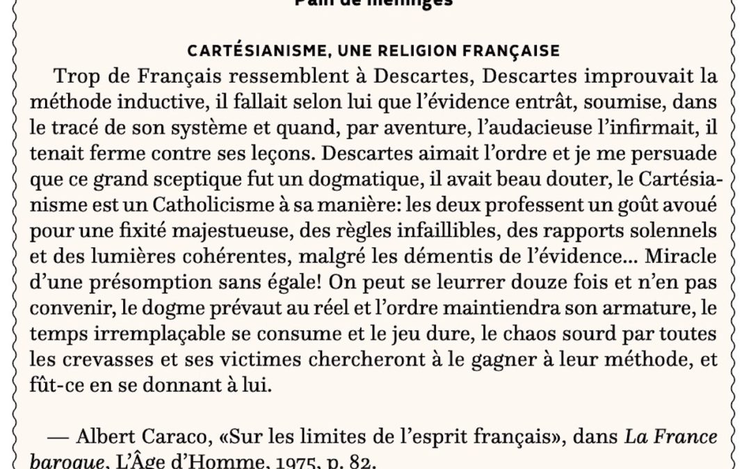Cartésianisme, une religion française