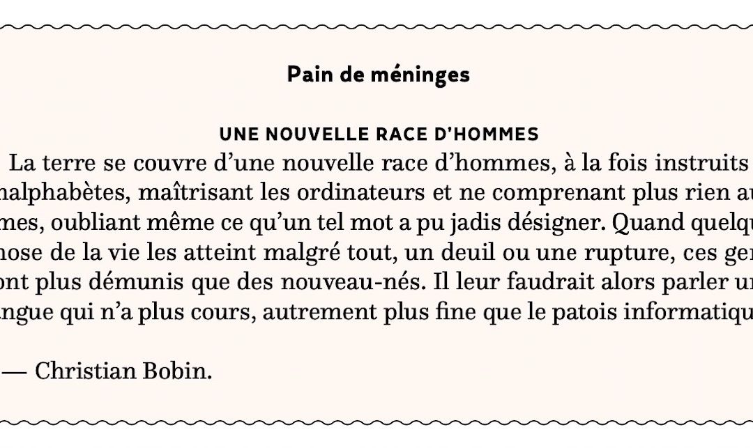 Une nouvelle race d’hommes