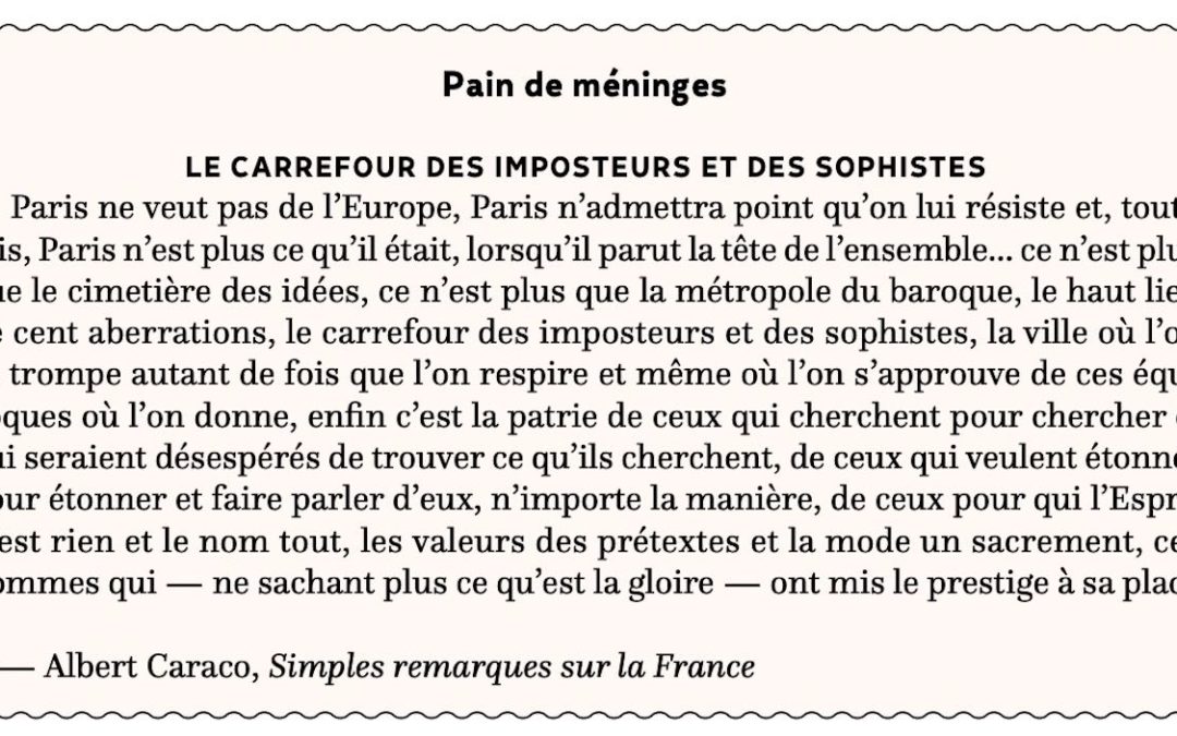 Le carrefour des imposteurs et des sophistes