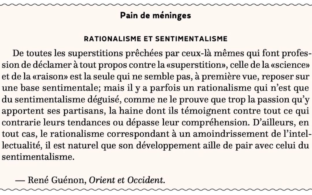 Rationalisme et sentimentalisme