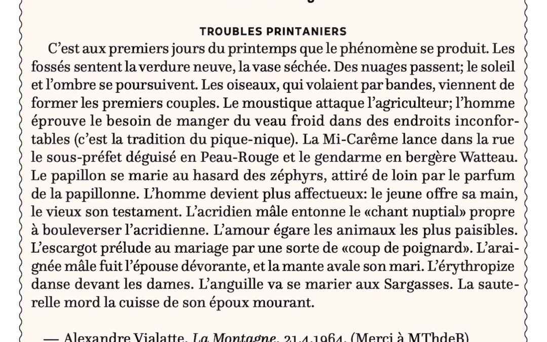 Troubles printaniers