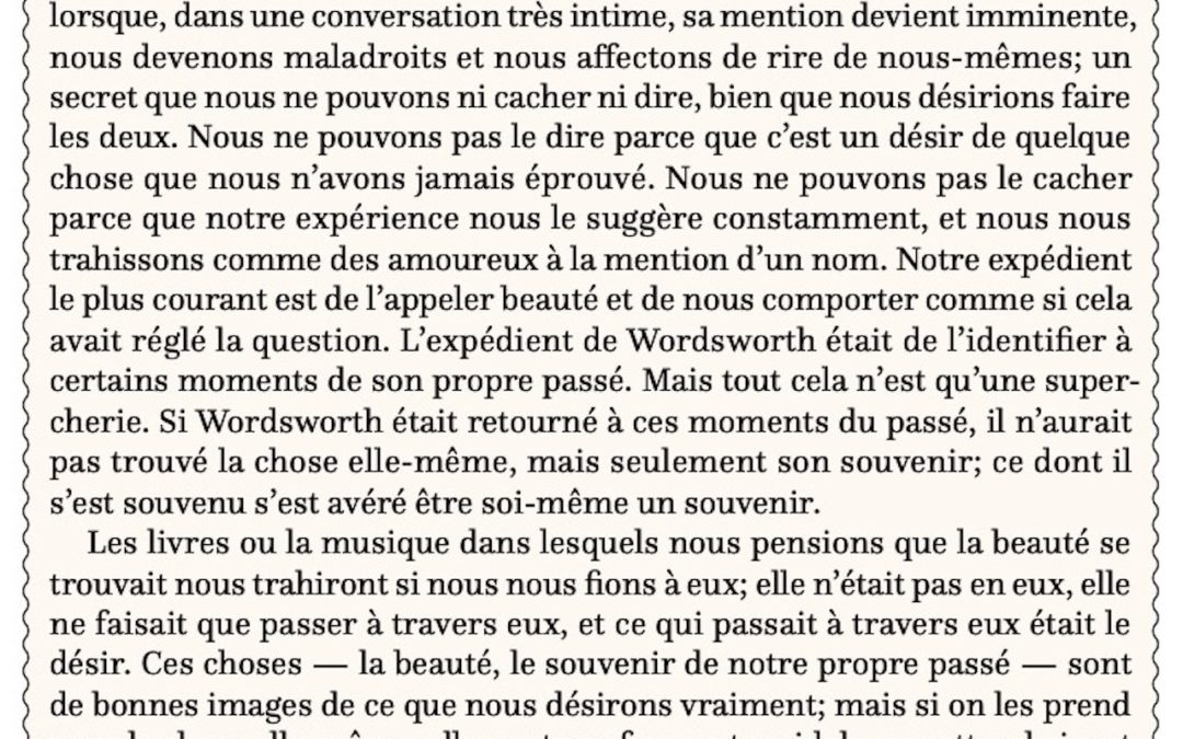 Nostalgie de la beauté