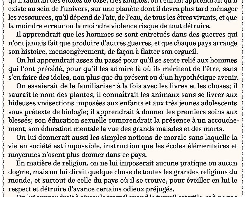 De l’éducation des enfants