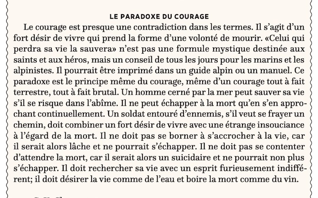 Le paradoxe du courage