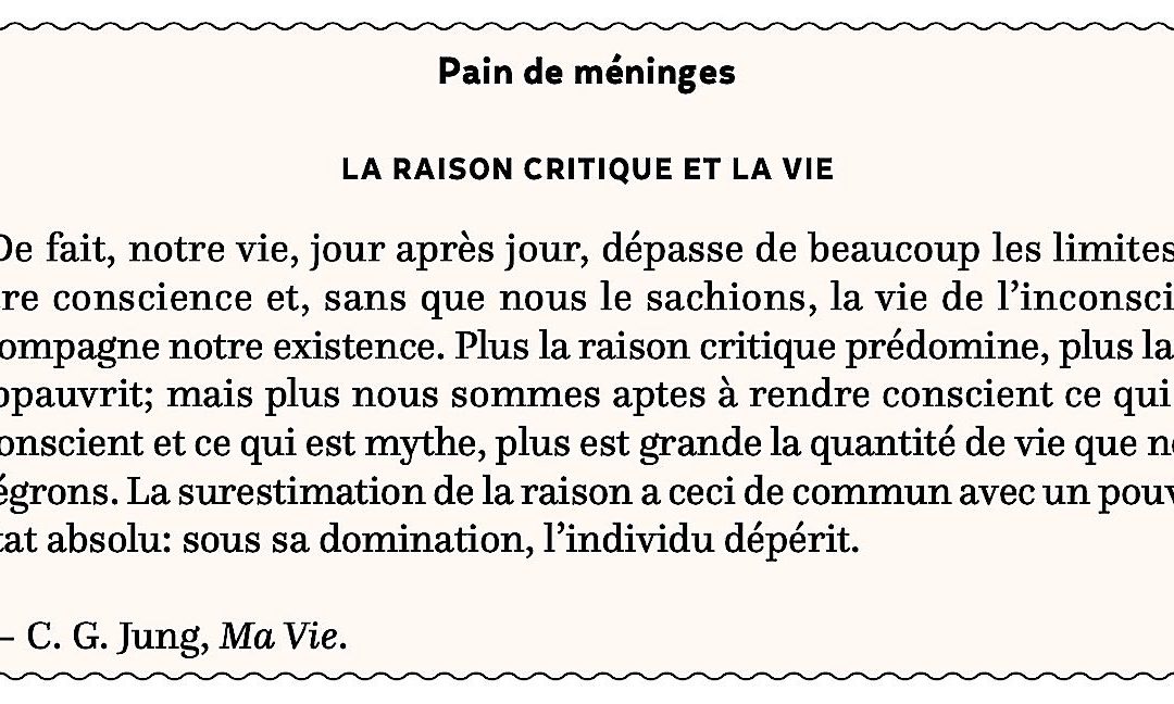 La raison critique et la vie