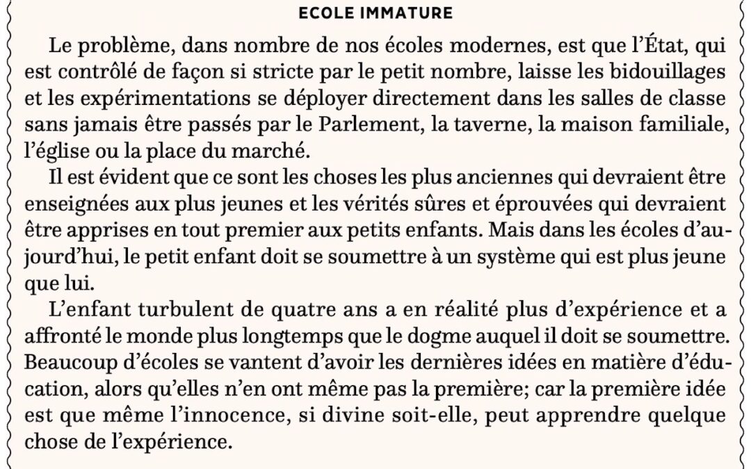 Ecole immature