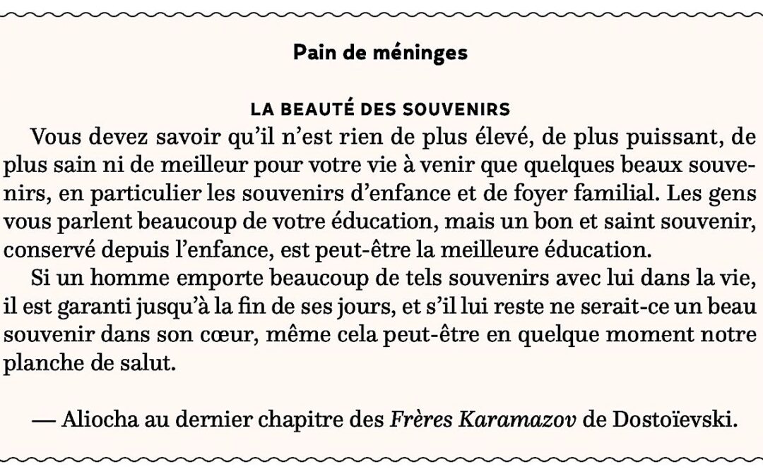 La beauté des souvenirs