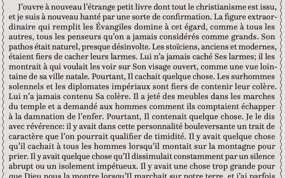 La timidité du Christ