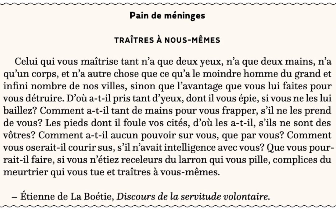 Traîtres à nous-mêmes
