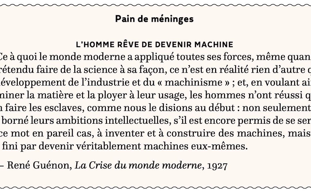 L’homme rêve de devenir machine