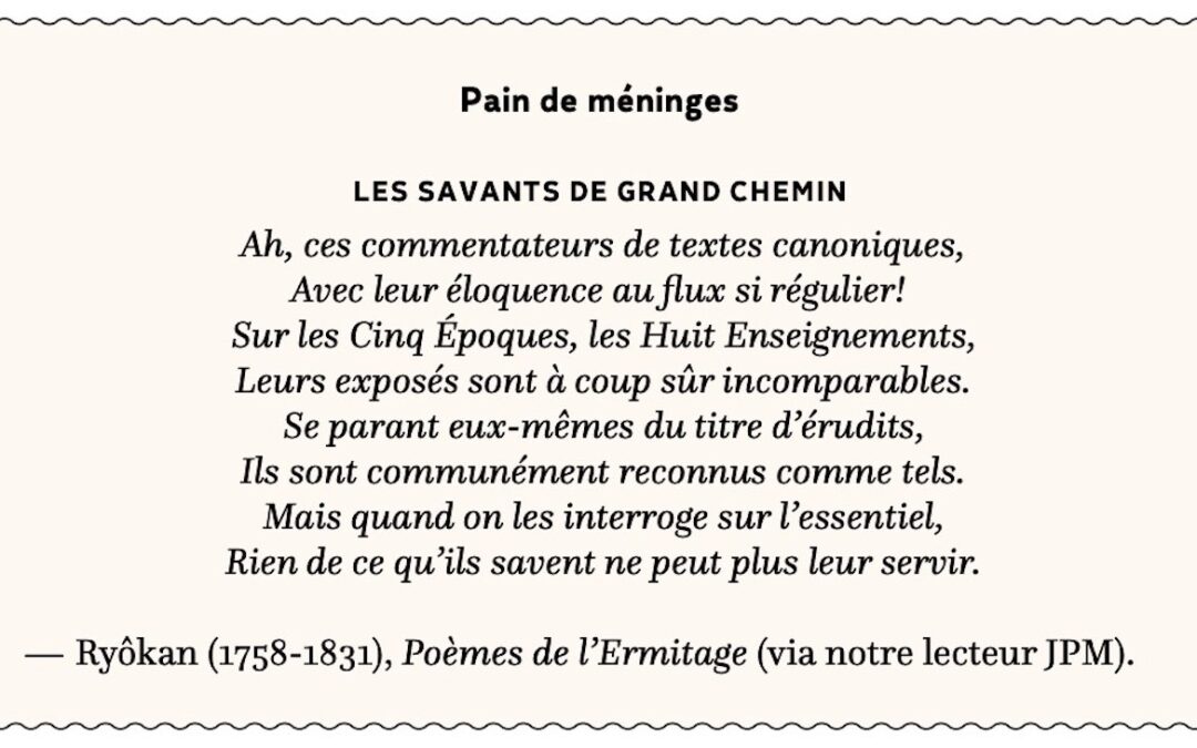Les savants de grand chemin
