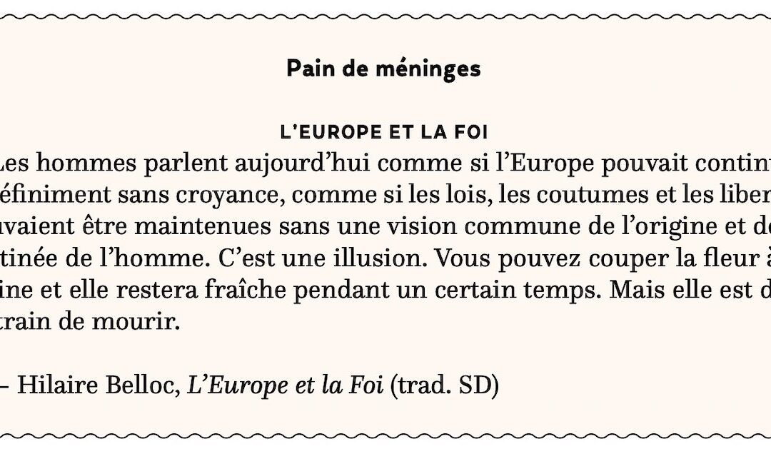 L’Europe et la foi