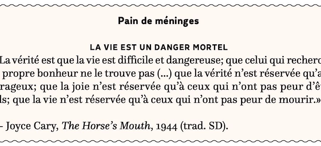 La vie est un danger mortel