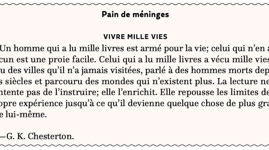 Vivre mille vies