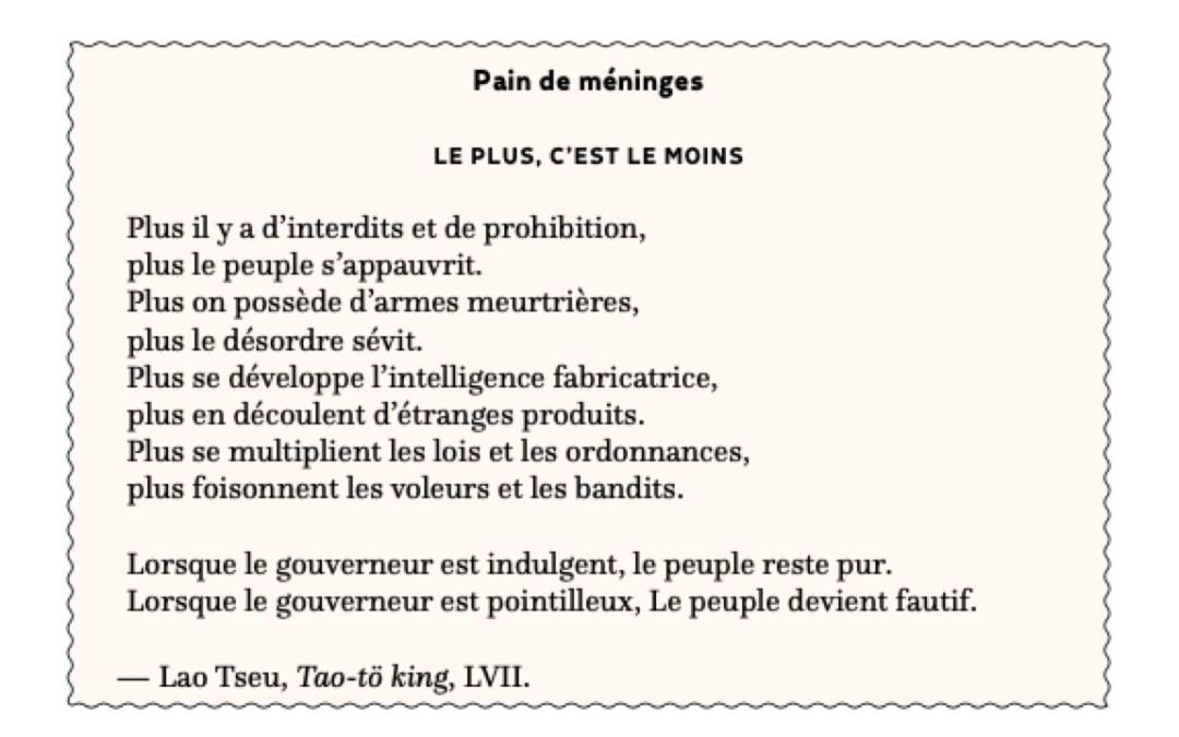 Le plus, c’est le moins