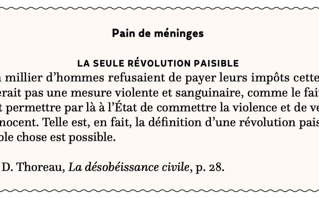 La seule révolution paisible