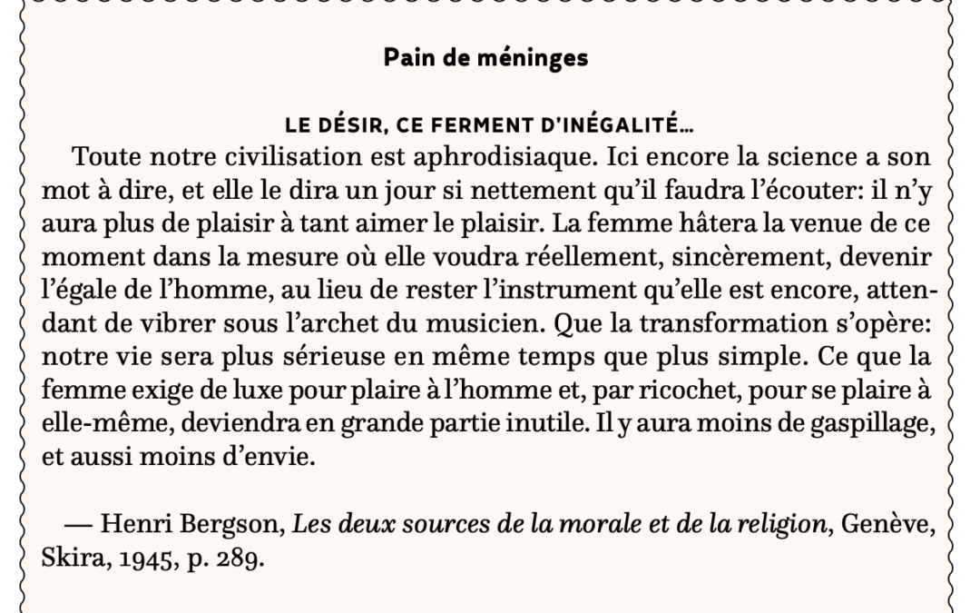 Le désir, ce ferment d’inégalité…
