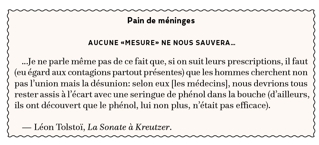 Aucune «mesure» ne nous sauvera…