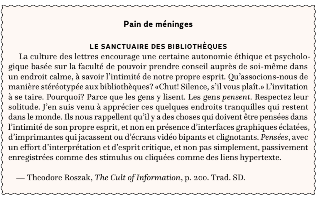 Le sanctuaire des bibliothèques