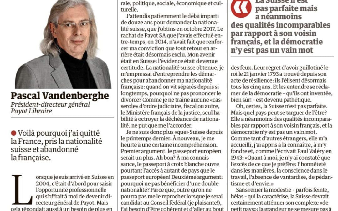 TRIBUNE | France-Suisse, aller simple