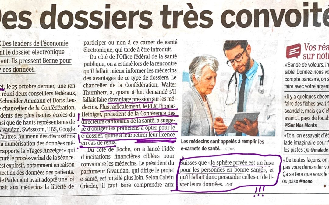 SCANDALE | Complot contre la sphère privée des patients suisses