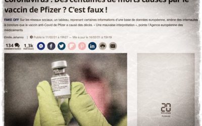VACCIN PFIZER • La source bidon de «20 Minutes»