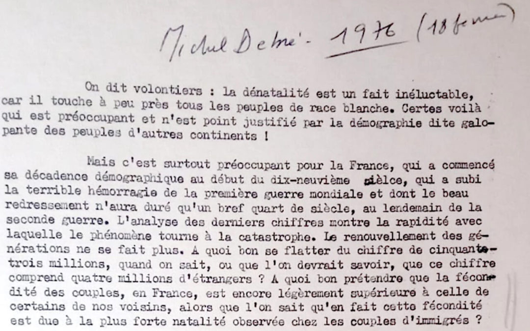 DOCUMENT • Michel Debré sur le déclin démographique de la France